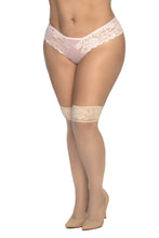Load image into Gallery viewer, MAPALE: Nude Mesh and Lace Stay-Up Stockings [QUEEN SIZE]
