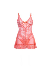 Load image into Gallery viewer, OH LA LA CHERI : Curvy Valentine Lacey Babydoll Set in SHELL PINK - 1X/2X
