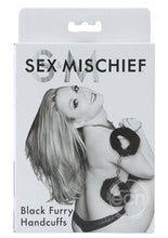 Load image into Gallery viewer, Sex &amp; Mischief Furry Handcuffs - Black
