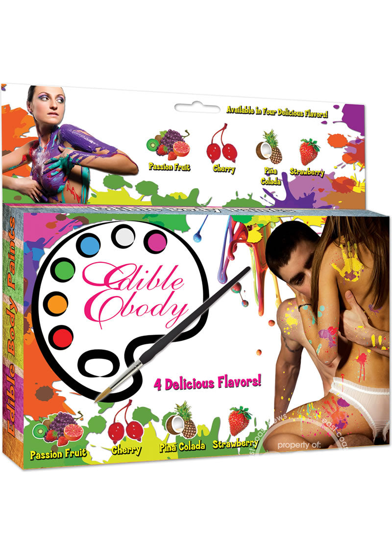 Edible Body Paints Kit Assorted Colors and Flavors (set of 4)