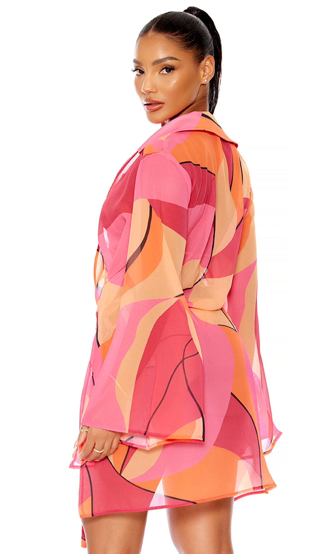 Forplay: Nayarit Chiffon Tie Front Pool Tunic [3 colour options]