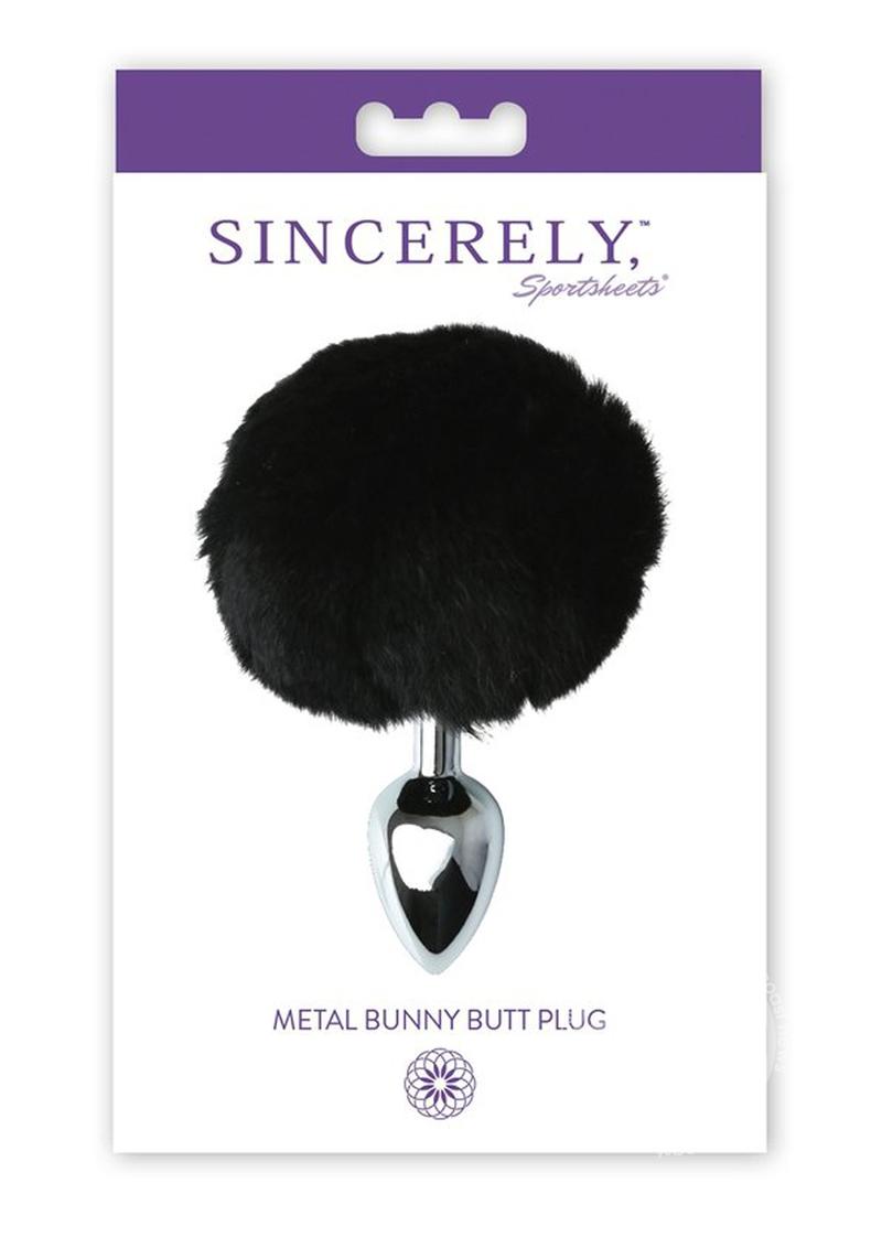 SINCERELY Metal Bunny Butt Plug - Black/Silver
