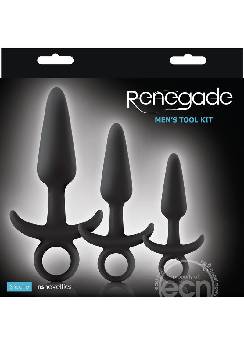 Renegade Men's Tool Kit Silicone Anal Plugs (set of 3)- Black
