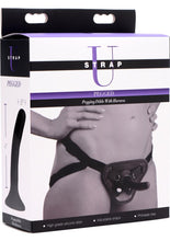 Load image into Gallery viewer, Strap U Pegged Silicone 5in Pegging Dildo with Harness - Black
