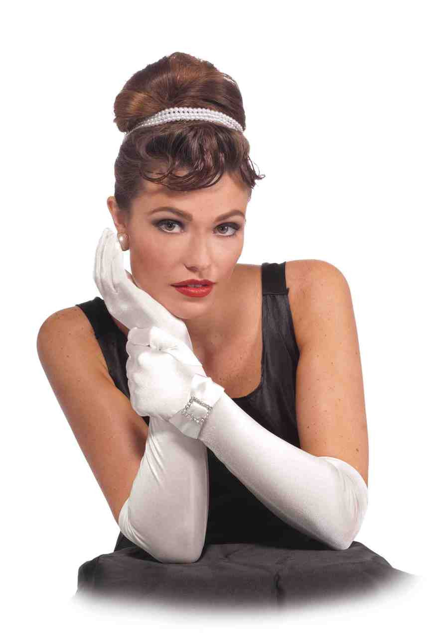 Vintage Hollywood Satin And Buckle Gloves
