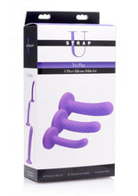 Load image into Gallery viewer, Strap U Tri-Play 3 Piece Silicone Dildo Set - Purple
