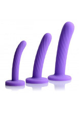 Load image into Gallery viewer, Strap U Tri-Play 3 Piece Silicone Dildo Set - Purple

