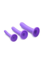 Load image into Gallery viewer, Strap U Tri-Play 3 Piece Silicone Dildo Set - Purple
