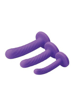 Load image into Gallery viewer, Strap U Tri-Play 3 Piece Silicone Dildo Set - Purple
