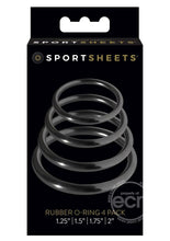 Load image into Gallery viewer, SPOTSHEETS Rubber O Ring Cock Ring (4 Pack) - Black
