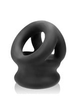 Load image into Gallery viewer, Oxballs Tri-Squeeze Silicone 3-Ring Ball Stretching Sling - Black
