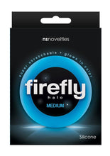 Load image into Gallery viewer, ns novelties: Firefly Halo Silicone Glow-In-The-Dark COCK RING in Blue

