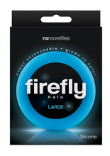 Load image into Gallery viewer, ns novelties: Firefly Halo Silicone Glow-In-The-Dark COCK RING in Blue
