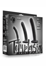 Load image into Gallery viewer, Temptasia Twist Silicone Dildo Kit (Set of 3) - Black
