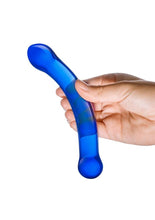 Load image into Gallery viewer, Glas Curved G-Spot Glass Dildo 6in - Blue
