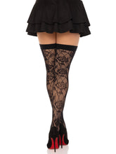 Load image into Gallery viewer, Leg Avenue: Wild Rose Net Thigh Highs O/S
