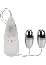 Load image into Gallery viewer, Pocket Exotics Vibrating Double Silver Bullets with Wired Remote Control - Silver
