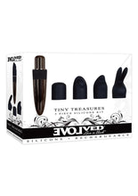 Load image into Gallery viewer, Tiny Treasures Silicone Rechargeable Vibrator with Multiple Attachments
