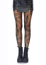 Load image into Gallery viewer, Leg Avenue Snake Net Tights - OS - Black
