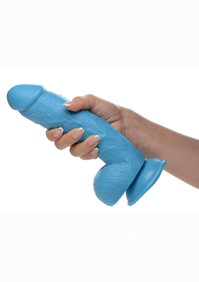 POP PECKERS: Suction Dildo with Balls - 8.25inches [2 avalilable colours]