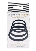 Load image into Gallery viewer, SPORTSHEETS: Rubber O-Ring Assorted Sizes (4 pack) - Navy
