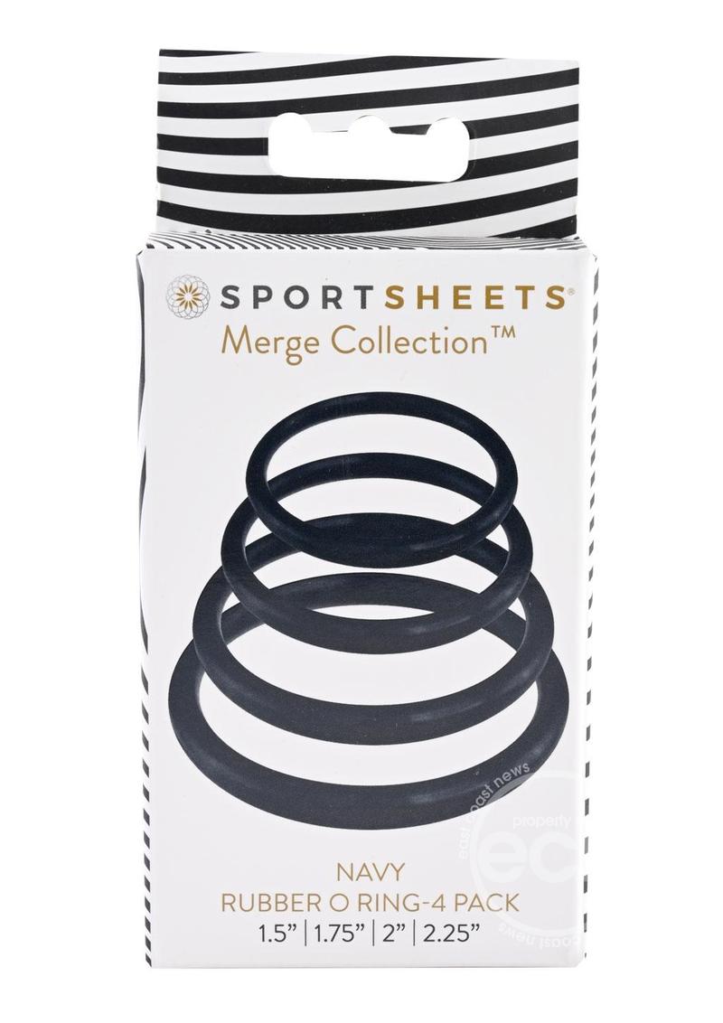 SPORTSHEETS: Rubber O-Ring Assorted Sizes (4 pack) - Navy
