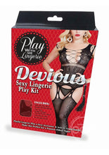 Load image into Gallery viewer, Play with Me Lingerie Devious Sexy Lingerie Play Kit - Black/Red
