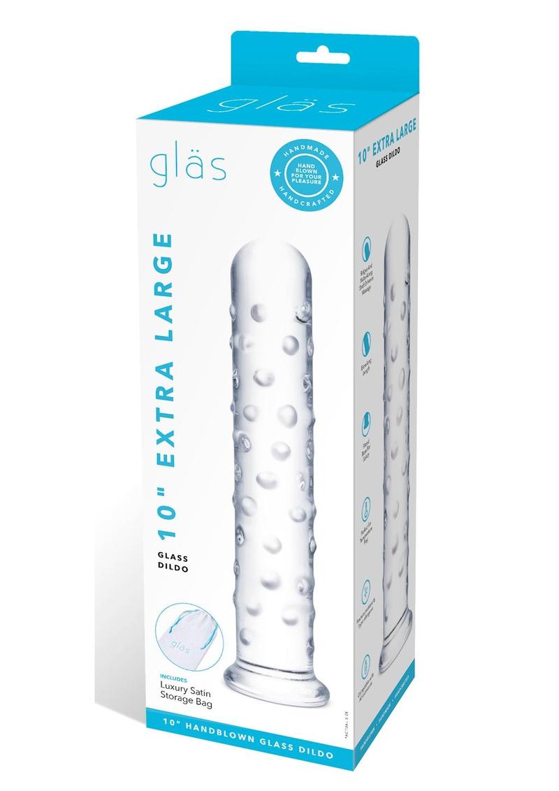 Glas: Extra Large Glass Dildo 10 in - Clear