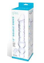 Load image into Gallery viewer, Glas: Double Ended Glas Dildo with Anal Beads 12in - Clear
