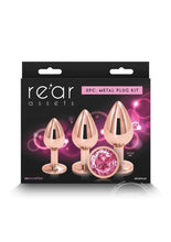 Load image into Gallery viewer, Rear Assets Aluminum Anal Plug Trainer Kit (3 pieces) - Rose Gold/Pink
