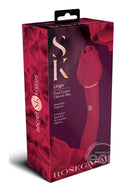 Secret Kisses Rosegasm Rechargeable Silicone Dual End Vibrator with Clitoral Stimulator and Flicker Tongue
