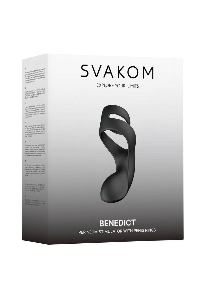 SVAKOM: Benedict Double Ring Perinium Stimulator Cock Ring - Black
