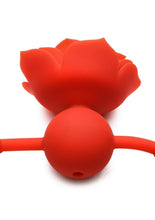 Load image into Gallery viewer, Master Series Blossom Gag Silicone Rose Gag - Red/Black
