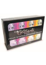 Load image into Gallery viewer, Glitterati Penis Drinking Glass 6oz (4 Pack) - Black/Pink
