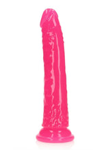 Load image into Gallery viewer, RealRock Slim Glow in the Dark Dildo with Suction Cup 8in (available in 2 colours)
