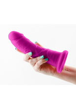 Load image into Gallery viewer, Colours Dual Density Girth Silicone Dildo 7in - Purple
