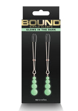 Load image into Gallery viewer, Bound Nipple Clamps Glow in the Dark - Rose Gold
