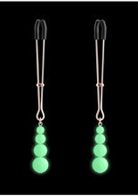 Load image into Gallery viewer, Bound Nipple Clamps Glow in the Dark - Rose Gold
