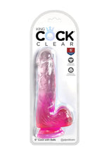 Load image into Gallery viewer, King Cock Clear Dildo with Balls 6in
