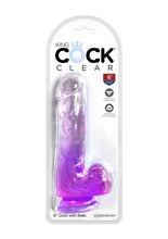 Load image into Gallery viewer, King Cock Clear Dildo with Balls 6in
