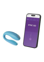 Load image into Gallery viewer, We-Vibe Sync Go App Control Rechargeable Silicone Couples Vibrator - Turquoise
