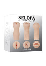 Load image into Gallery viewer, Selopa Party Pack Oral, Vaginal and Anal Strokers (3 per Pack) (avaiable in 2 colours)
