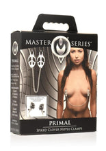 Load image into Gallery viewer, Master Series : Primal Spiked Clover Nipple Clamps - Silver
