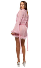 Load image into Gallery viewer, FORPLAY: Bare It All Mesh Marabou Robe - Mauve
