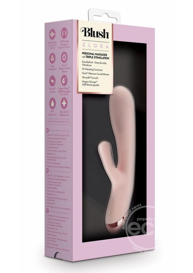 ELORA Rechargeable Silicone Rabbit Vibrator - Pink