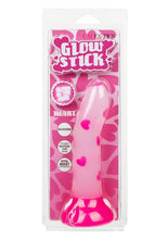 Load image into Gallery viewer, Glow Stick Heart Silicone Glow in the Dark Dildo with Suction Base - Pink
