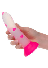Load image into Gallery viewer, Glow Stick Heart Silicone Glow in the Dark Dildo with Suction Base - Pink

