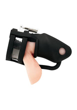 Load image into Gallery viewer, Blue Line : Silicone Cock Cage with Ball Divider Small 2in - Black

