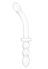 Load image into Gallery viewer, Glas 12” Girthy Ribbed G-Spot Glass Dildo with Handle Grip Double End

