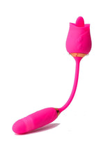 Load image into Gallery viewer, Pink Pussycat : Vibrating Licking Rechargeable Silicone Rose with Remote Control - Pink
